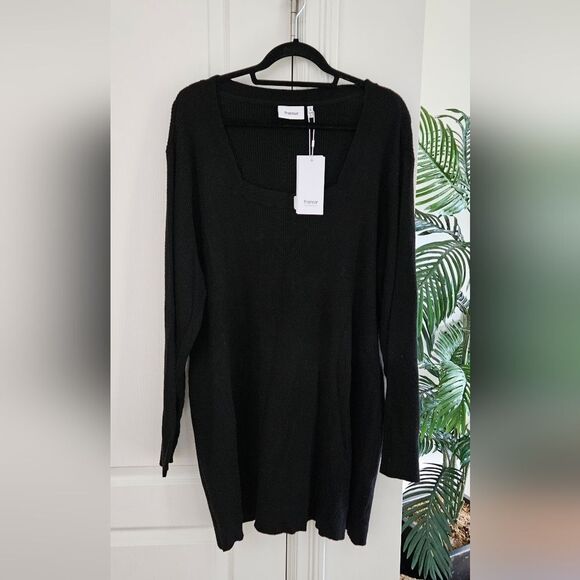 Nwt Fransa Black Long Sleeve Sweater/ Dress - Picture 1 of 5